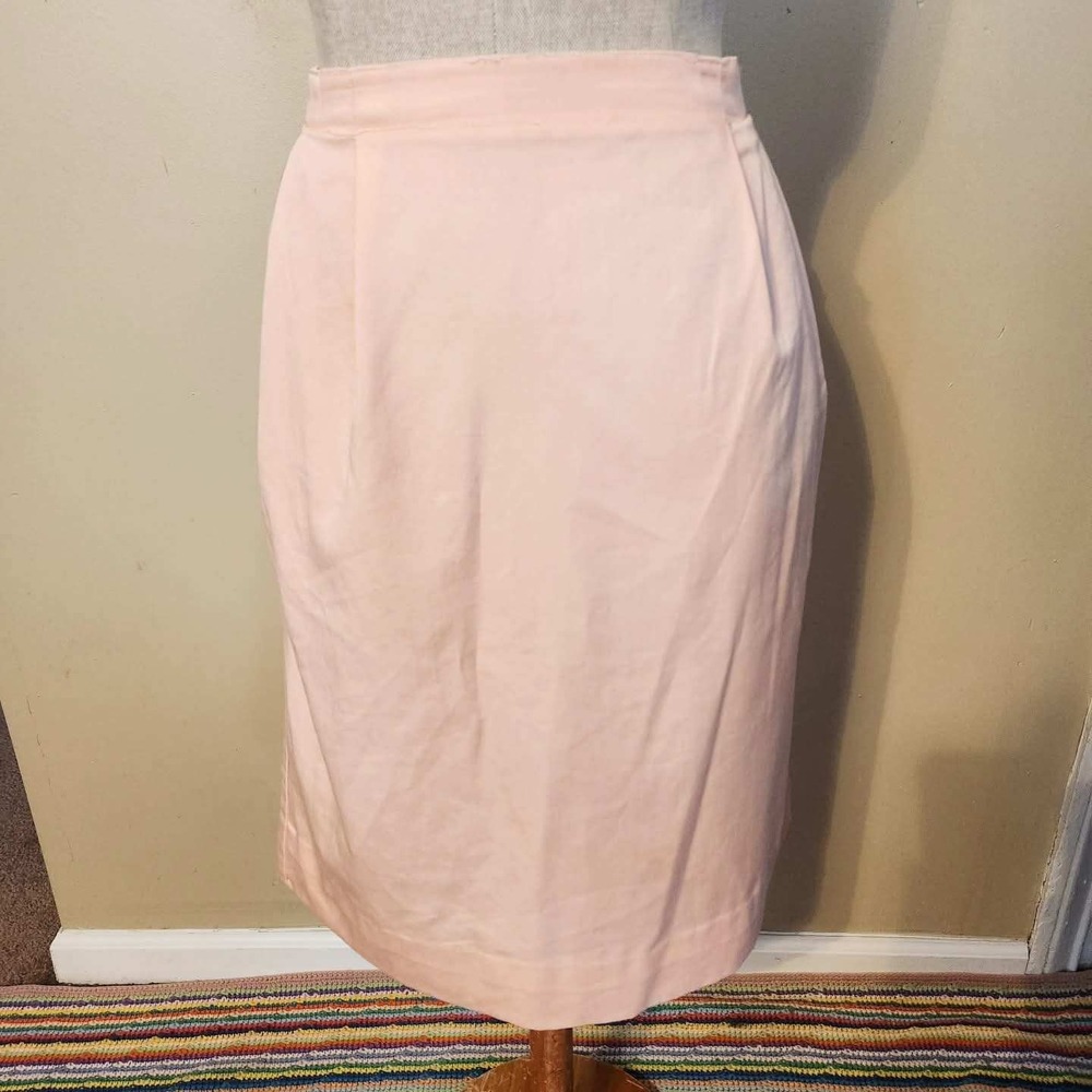 Vintage 1980s Russ Togs Pink Midi Pencil Skirt